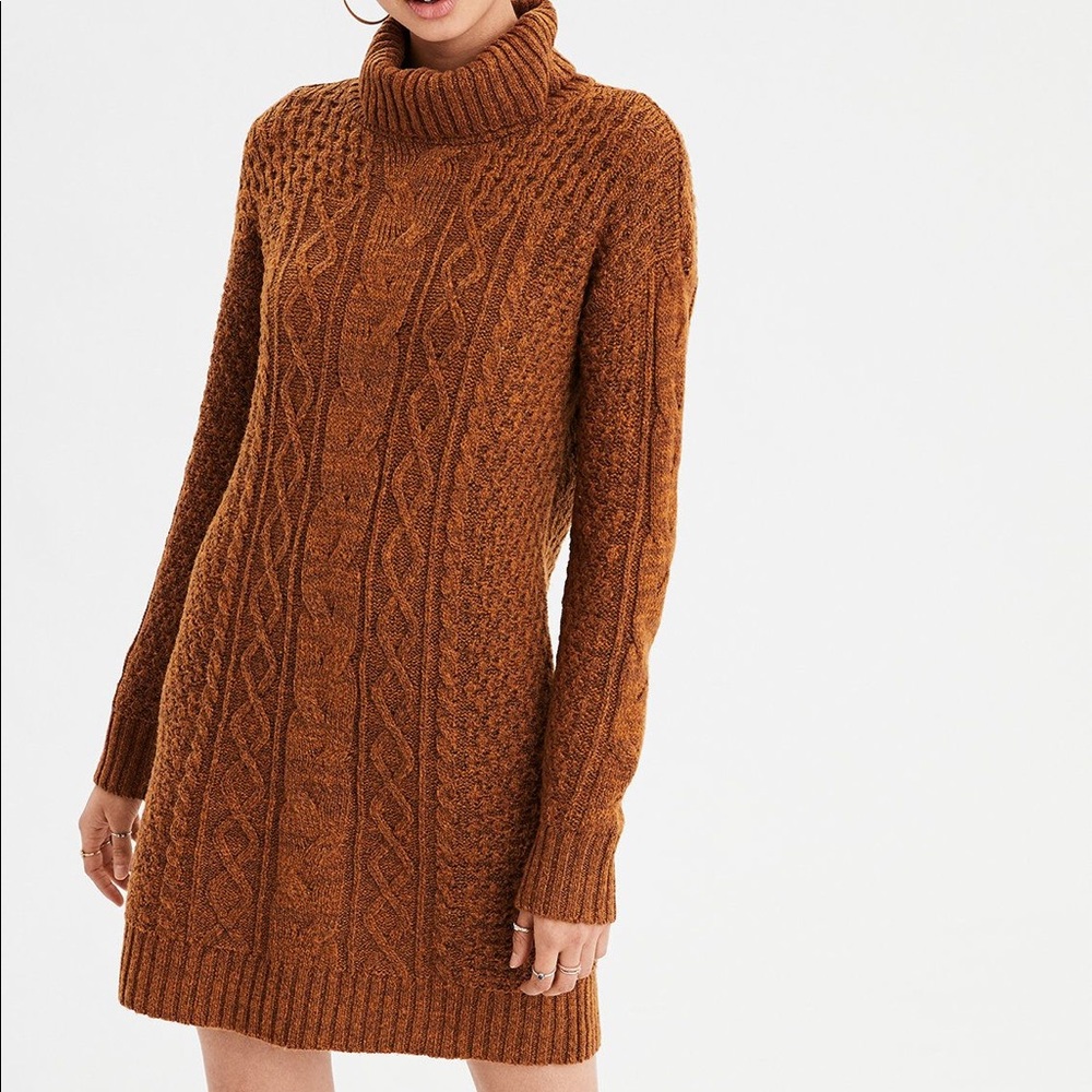 AEO Turtleneck Cable Knit Sweater Dress